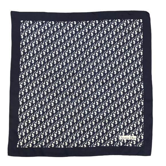 CHRISTIAN DIOR Navy Dior Trotter Scarf - Picture 1 of 5